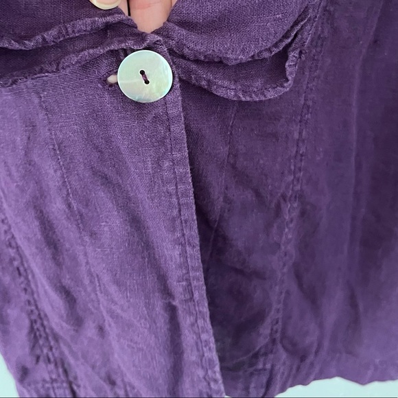 Mosaic USA 100% Linen Deep Purple Jacket Size Medium - Picture 2 of 6